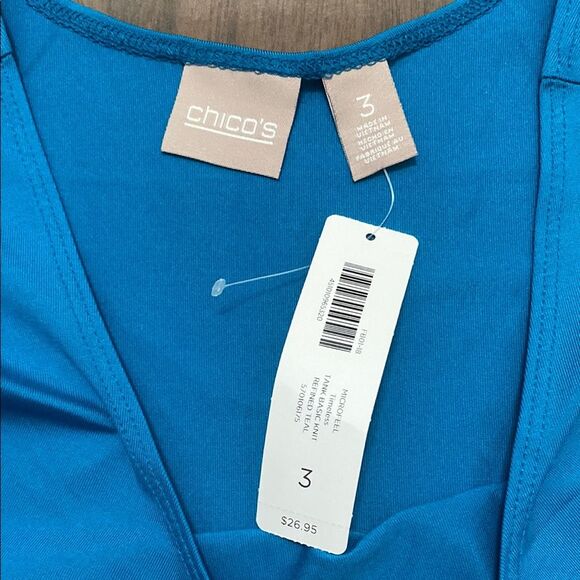 Chico's Blue Sleeveless Tank Top - Picture 5 of 7